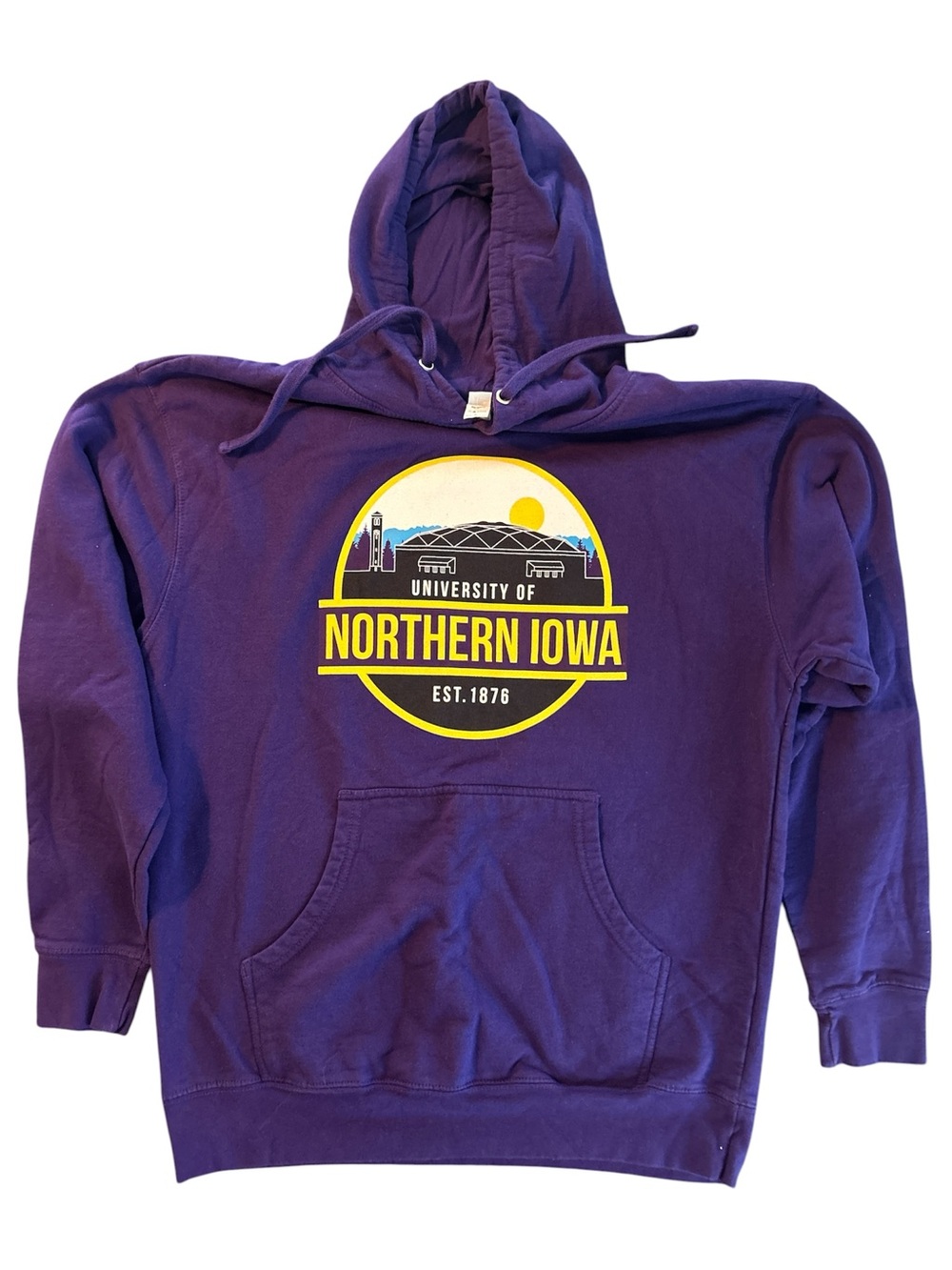 University of Northern Iowa Purple Hoodie with Yellow Logo